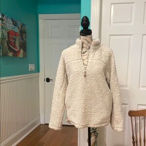 Women's Elodie Cream Sherpa Pullover Jacket